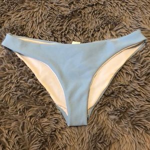 Light blue bikini bottoms.